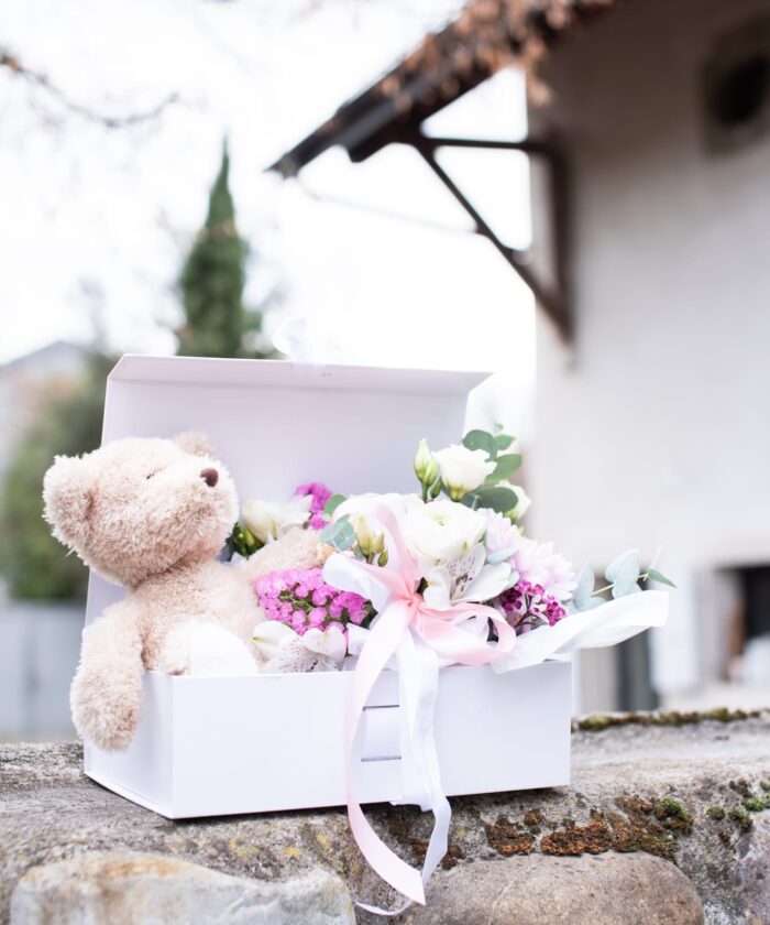 Boite boutchou cadeau fleur